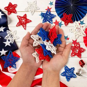 4th July DIY Craft <b>Vase</b> <b>Filler</b> Pendants 36/72 Pcs Red White Blue Rattan Balls Hanging Ornaments for Memorial Parties - Product Image 3