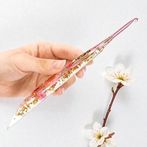 Aiguilles à tricoter et à crocheter en aluminium colorées avec résine époxy pour fleurs, outils de crochet pour pulls - Product Image 2