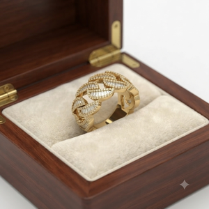 Anillo de compromiso y aniversario clásico de plata 925 con moissanita y engaste de puntas, chapado en plata, estilo Miami Cuban Link, media eternidad, regalo - Product Image 4