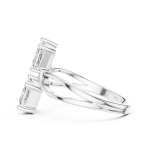 Anillo minimalista con diamante de corte princesa de 1.3 quilates cultivado en laboratorio, engastado en oro blanco de 18 quilates, para compromiso, boda, San Valentín, fiestas y bodas. - Product Image 3