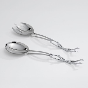 ชุดอุปกรณ์เสิร์ฟสลัดโลหะขัดเงาหรูหราสำหรับใช้ในครัวและงานเลี้ยง - Product Image 2