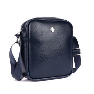 Sac à bandoulière Lagarto bleu marine de fabrication indienne, sac à main urbain moderne avec sangle réglable et design élégant, disponible à la vente - Product Image 6