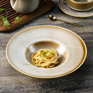 YAYU Assiettes de service rustiques personnalisées en céramique et porcelaine, style nordique kaki, pour entrées et plats principaux, idéales pour hôtels et restaurants - Product Image 5