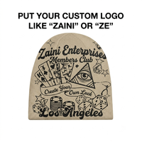 Gorro de Punto Acrílico Premium de 320 GSM para Hombre, Color Gris Jaspeado Claro, Impresión por Sublimación Completa, Impresión Personalizada por Serigrafía, Transferencia Térmica