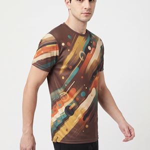 Camiseta Deportiva Personalizada para Hombre, Diseño Gráfico por Sublimación, Multicolor, Algodón y Poliéster, Cuello Redondo, Ropa de Entrenamiento - Product Image 3