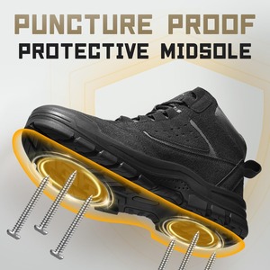 Botas de Trabajo con Punta de Acero para Hombre, Botas Chelsea Sin Cordones con Suela Antipinchazos de Kevlar, ASTM F 2412-24, Industriales y de Construcción - Product Image 5