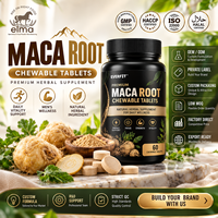 Complément alimentaire naturel à base d'extrait de racine de maca Halal Elma Food, 60 comprimés à croquer, soutien énergétique pour hommes, métabolisme, circulation, GMP