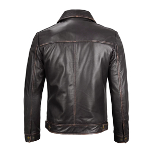 Veste en cuir pour homme, usage extérieur, col montant, service OEM de qualité économique - Product Image 6