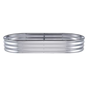 Jardinière en métal galvanisé 6 x 3 x 0,9 pi, bac de culture surélevé pour l'extérieur, base ouverte pour la culture de fleurs et de légumes - Product Image 4