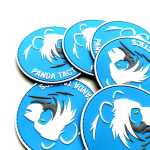 Patch en caoutchouc 3D gaufré Panda Tactics, logo circulaire à coudre - Product Image 6