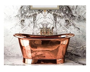 Venta al por mayor, fabricante, vendedor directo de fábrica, bañera de doble pared hecha a mano de cobre real, nueva forma - Product Image 3