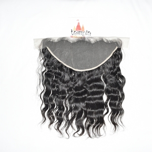 Extensiones de Cabello Humano Remy Virgen 100% Ondulado Profundo Frontal Indio 13*6, Doble Trama Procesadas a Máquina, Encaje Completo, Fácil Aplicación - Product Image 2