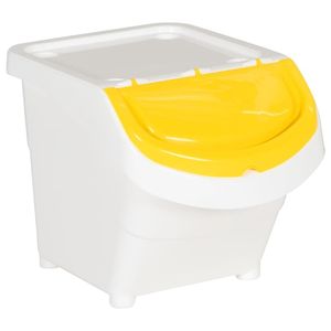 Poubelles empilables en PP blanc avec couvercles, ensemble de 3 pièces, 20,6 gallons chacune - Product Image 2