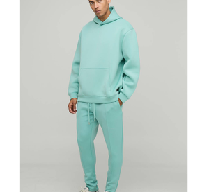 Commande en gros OEM – Ensemble de survêtement personnalisé à manches longues en molleton technique : Sweat à capuche et pantalon de jogging fuselé ajusté pour homme - Product Image 5