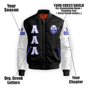 Custom Chapter Bomber <b>Jacket</b> Phi|Beta|Sigma <b>White</b> Sleeve 19|14 Fraternity Bomber <b>Jacket</b> - Product Image 2