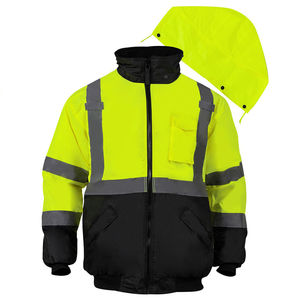 Unisex High Visibility Reflective <b>Waterproof</b> Breathable Nylon <b>Work</b> Jacket with Reflective Stripes for Traffic Use - Product Image 4
