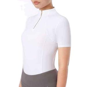 Camiseta de equitación para mujer de primera calidad con cierre de cremallera, suave, ligera y transpirable, capa base para montar a caballo - Product Image 3