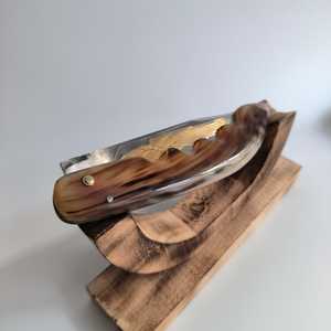 Navaja Plegable Multiusos con Hoja de Acero de 20.8cm, Punta de Gota, Perilla de Pulgar, Mango de Madera, Diseño Artístico, 0.5mm, 6.7in de Longitud Total, Afilada - Product Image 4
