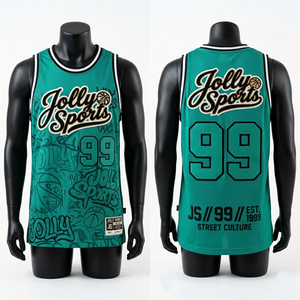 Camiseta de baloncesto para hombre, 180 GSM, malla de poliéster, logotipo personalizado por sublimación, 100% algodón, corte holgado, estampada. - Product Image 5
