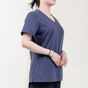 Coton PE Spandex top gommages gommages médicaux uniforme infirmière pour femmes efficace anti-rides de la fabrication FMF vêtements vérifiés - Product Image 5