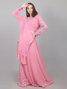 Trendy Casual Outfit Modern Fashion Look Womens GGT <b>Lehenga</b> Choli with One side Sleeve Ruffled Dupatta - Product Image 3