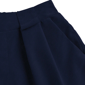Shorts plissés décontractés taille haute pour femme avec passants de ceinture et poches – Tissu tissé élégant pour le quotidien et l'été - Product Image 4