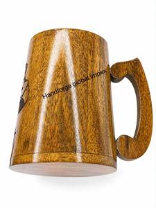 Taza de Café/Té de Madera Sólida Natural de Alta Calidad, Diseño Clásico, Resistente al Calor, Apta para Lavavajillas, Capacidad de 200 ml, Handforge Global Impex - Product Image 4