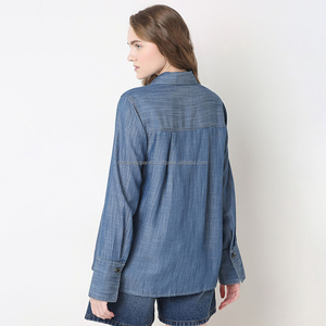 Nardon Apparel mujer 2025 verano nueva moda Denim Casual Vintage manga larga camisa femenina - Product Image 2