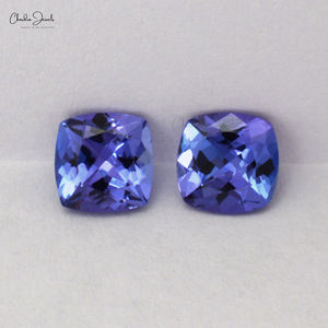 Pierre de Tanzanite bleue naturelle de haute qualité 0,88 carats, taille coussin facettée 6 mm, bijou fait main, pierre précieuse en vrac à prix de gros - Product Image 3