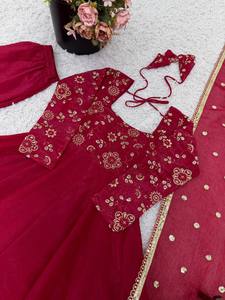 Elegant <b>Red</b> Anarkali Suit for Women – Designer Flared Ethnic Gown with Embroidered Dupatta | Festive Party Wear - Product Image 5