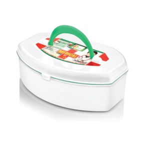 Plastic Medical Kit With Lid Irregular Shape Multifunction Storage <b>Box</b> For First Aid Supplies White And Red Colors - Product Image 1