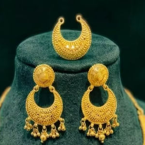 Ensemble de bijoux 4 pièces pour femme, plaqué or 24 carats, brillant et élégant, cadeau de mariage fait main, design tendance, complément moderne, très vendu - Product Image 3