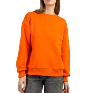 <b>Orange</b> Crew Neck <b>Sweatshirt</b> Regular Fit Casual Pullover Knitted Cotton Autumn Wear Unisex - Product Image 2
