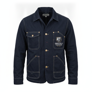 เสื้อแจ็คเก็ตยีนส์ผู้ชาย Grizzly ทรงปกติ สีพื้น ติดกระดุม ใส่ได้ในฤดูใบไม้ร่วง - Product Image 1
