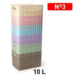Cesto Portaoggetti in Plastica Colorata CESTA RATTAN N3 10L 33X22CM - Product Image 2