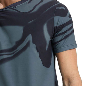 2026 New Design Men’s Blue and Black <b>Abstract</b> Sublimation <b>Print</b> T-Shirt Quick Dry Short Sleeve Sportswear Fitness and Training - Product Image 6