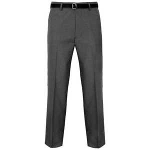Pantalon de travail formel pour homme, tissu imperméable, coupe droite, noir, avec poches latérales. - Product Image 3