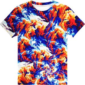 T-shirt à manches courtes pour homme, motif géométrique, col rond, coupe décontractée, impression par sublimation, tissu tricoté 100% polyester - Product Image 3