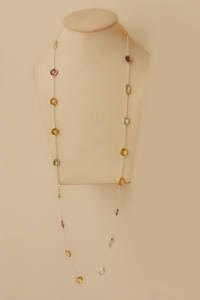 Compre un collar de cadena con bisel de piedras preciosas naturales Aurora Prism Multi, con plata de ley 925, un collar moderno. - Product Image 3