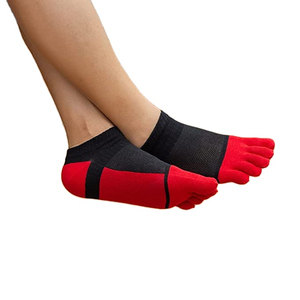 Chaussettes de sport pour hommes à 5 doigts, rayées, respirantes, tricotées, en coton, polyester et élasthanne, fines, pour l'été - Product Image 5