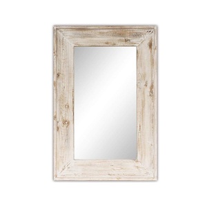 Wooden Mirror <b>Frame</b> Rustic Inspired Decorative Accent for Entryways Bedrooms Living Areas and Home Styling - Product Image 1