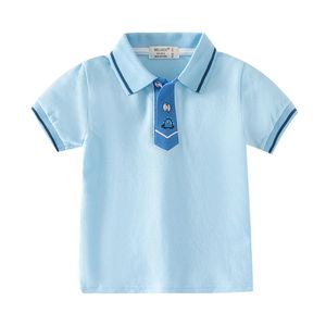 เสื้อโปโลเด็กผู้ชายผ้าฝ้ายสีเทา แขนสีเขียวน้ำเงิน ชุดนักเรียน ชุดนักเรียนประถม - Product Image 3