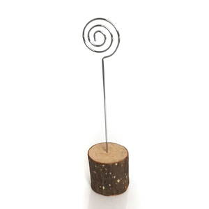 Wood And Metal <b>Place</b> <b>Card</b> Holder <b>Table</b> Number Holder Stands Minimalist Wire Flamingo <b>Place</b> <b>Card</b> Holder On Wooden Base - Product Image 2