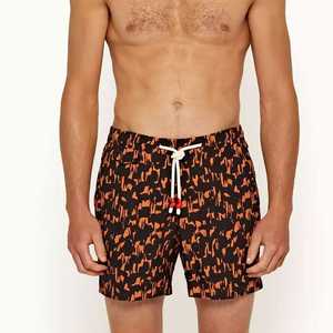 Custom Puff Printed Breathable Lightweight Canvas Swim <b>Trunks</b> with Mid Elastic Waist Pockets 100% Polyester Bulk OEM Service <b>Men</b> - Product Image 6