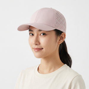 Casquette de baseball rose à 6 panneaux, maille respirante, réglable, unisexe, pour l'extérieur, printemps-été, décontractée, 100 % polyester, couleur unie - Product Image 5