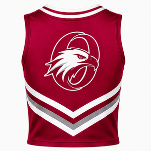 Maroon Cheer <b>Shirt</b> Sleeveless Sports Team Uniform Top Performance Training Cheerleading Athletic Wear Competition Clothing - Product Image 3