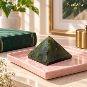 Pirámide de Cristal de Labradorita Natural, Piedra Gris Opaca para Decoración y Colección - Product Image 3