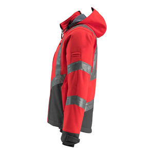 Unisex <b>High</b> <b>Visibility</b> <b>Softshell</b> Safety <b>Jacket</b> Waterproof Reflective Workwear Hooded Construction Coat CE Certified Needle - Product Image 3