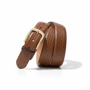 Ceinture en cuir de crocodile de qualité supérieure avec boucle en laiton, ceintures formelles pour hommes, résistantes, prix d'usine - Product Image 2