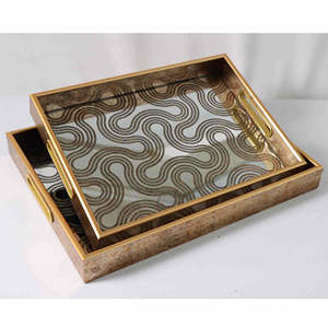 Plateau de service jetable en bois poli avec motif de dessin animé en résine époxy écologique, design moderne en stock pour hôtels - Product Image 4